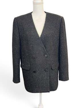 Anine Bing Maron Blazer,Black and Silver Small (oversized fits M) Sample NWT